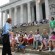 High School Students on the steps of the Lincoln Memorial while they visit on an American Civics Center Program